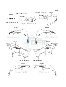 KVF 750 B (BRUTE FORCE 750 4X4I) (B6F-B7FA) B7FA drawing DECALS-- B7FA- -