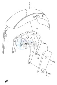 VZ800 (E2) MARAUDER drawing FRONT FENDER (MODEL W)