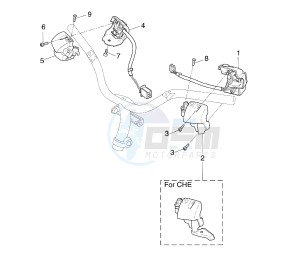 YQ AEROX 50 drawing HANDLE SWITCH AND LEVER