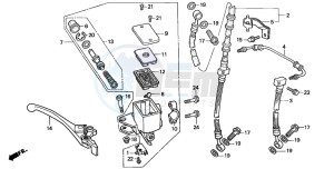 CB600F2 CB600F drawing FRONT BRAKE MASTER CYLINDER (3)