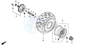 TRX200D FOURTRAX 200 drawing FRONT WHEEL