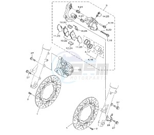 XP T-MAX BLACK MAX-NIGHT MAX 500 drawing FRONT BRAKE CALIPER