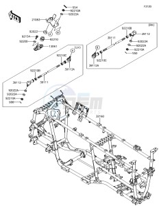 BRUTE FORCE 750 4x4i EPS KVF750HFF EU drawing Frame