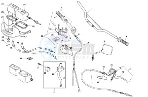 Pegaso 50 GT and LS drawing Handlebar - Controls