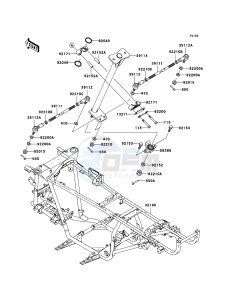 KVF360 4x4 KVF360A8F EU GB drawing Frame