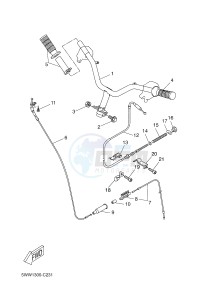 CW50 BOOSTER (5WWN) drawing STEERING HANDLE & CABLE