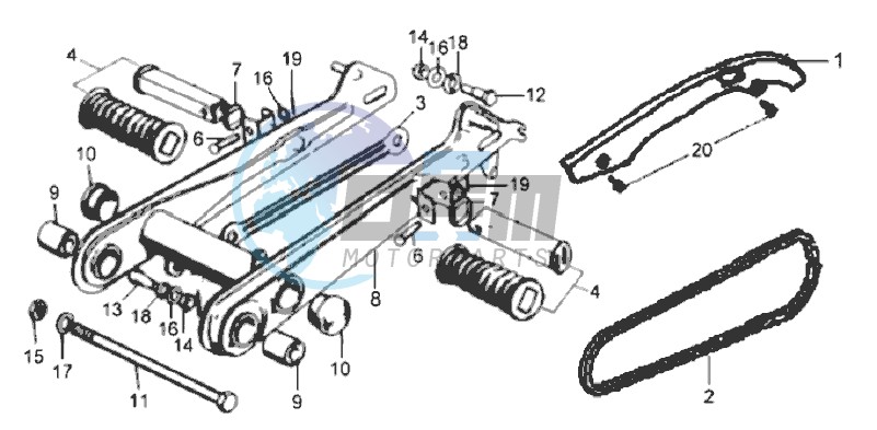 REAR FORK - CHAIN - FOOTREST