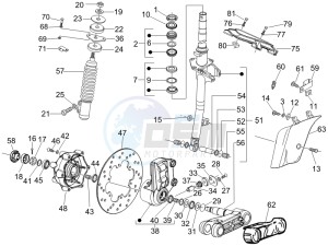 GT 250 ie 60 deg USA drawing Fork - steering tube - Steering bearing unit