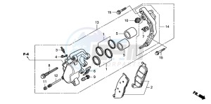 VT750CA drawing FRONT BRAKE CALIPER