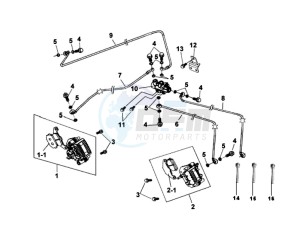 QUAD LANDER 250 drawing VOORBRAKE CALIPER / BRAKE LEVER /BRAKE LINES