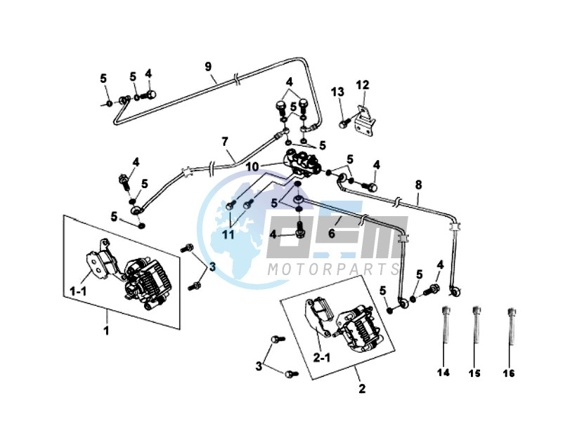 VOORBRAKE CALIPER / BRAKE LEVER /BRAKE LINES