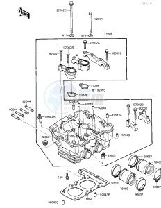 EX 250 F [NINJA 250R] (F2-F4) [NINJA 250R] drawing CYLINDER HEAD