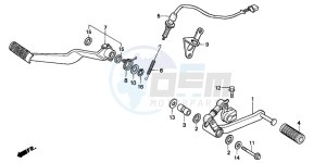 CBR1000F drawing BRAKE PEDAL/CHANGE PEDAL