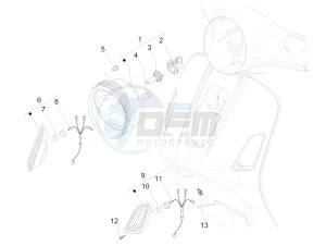 GTS 125 4T 3V ie Super (APAC) (RK, VT) drawing Front headlamps - Turn signal lamps