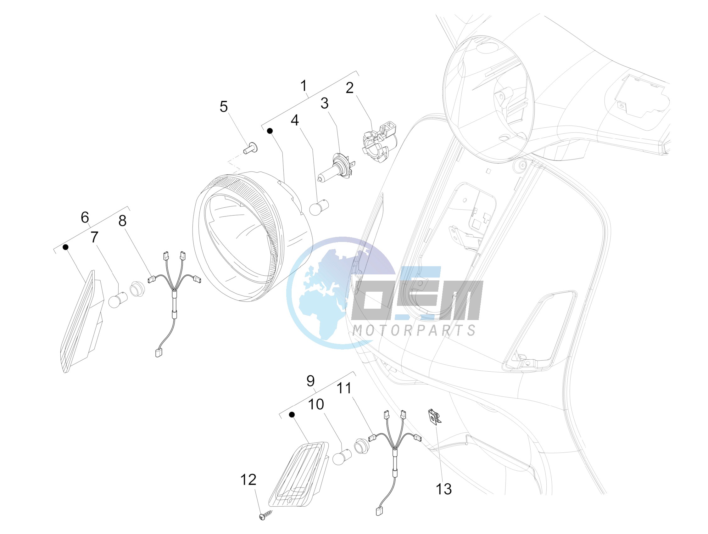 Front headlamps - Turn signal lamps