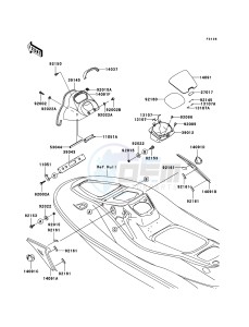 JET SKI 900 STX JT900E6F FR drawing Hull Middle Fittings