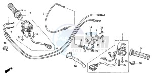 CBR600FR drawing HANDLE LEVER/SWITCH/CABLE (2)