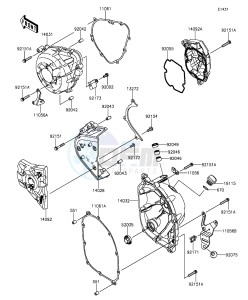 Z1000SX_ABS ZX1000MGF FR GB XX (EU ME A(FRICA) drawing Engine Cover(s)