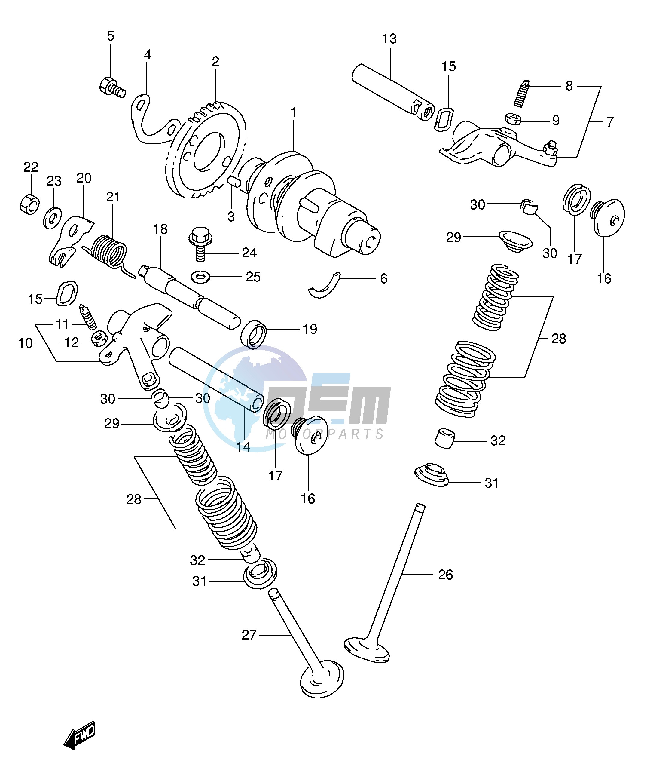 CAM SHAFT - VALVE (MODEL R S T)