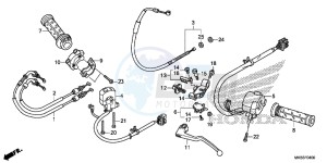 CBR1000RAG CBR1000 - Fireblade ABS Europe Direct - (ED) drawing HANDLE LEVER/ SWITCH/ CABLE