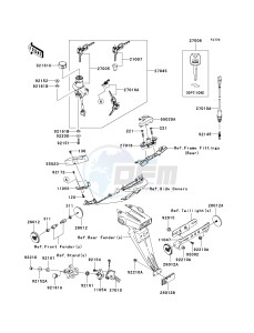 ZX 600 R [NINJA ZX-6R MONSTER ENERGY] (R9FA) R9FA drawing IGNITION SWITCH_LOCKS_REFLECTORS