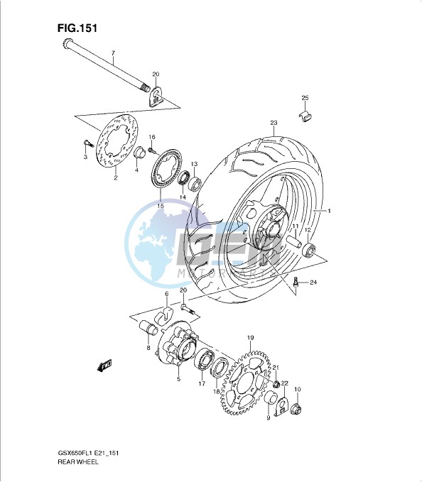 REAR WHEEL (GSX650FUAL1 E21)