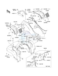 KVF 650 F [BRUTE FORCE 650 4X4I] (F6F-F9F ) F6F drawing FRONT FENDER-- S- -