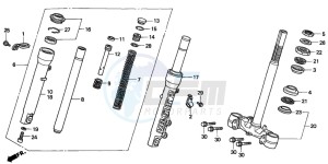 SFX50SMM drawing FRONT FORK/STEERING STEM