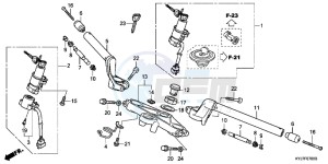 CBR250RB drawing HANDLE PIPE/ TOP BRIDGE