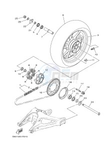 MTM850 MTM-850 XSR900 (B90L) drawing REAR WHEEL