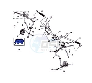 HD 200 drawing HANDLEBAR / BRAKE LEVERS / BRAKE CALIPER