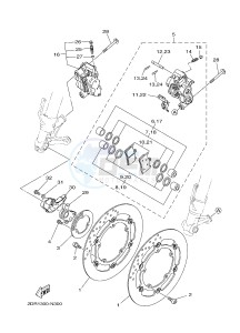 MTM850 MTM-850 XSR900 (B901) drawing FRONT BRAKE CALIPER