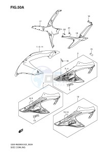 GSX-R600 (E2) drawing SIDE COWLING (MODEL K9)