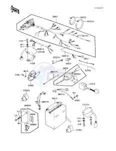 KZ 750 F [LTD SHAFT] (F1) [LTD SHAFT] drawing CHASSIS ELECTRICAL EQUIPMENT