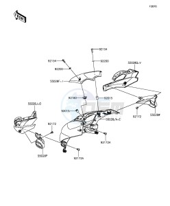 Z1000 ZR1000FEFA FR GB XX (EU ME A(FRICA) drawing Cowling(Upper)(FEF~FFF)