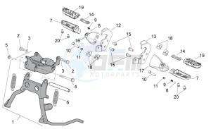 Scarabeo 50 2t e2 (eng. piaggio) drawing Foot rests - Lateral stand