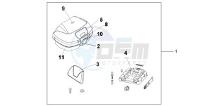 NSS250A JAZZ drawing TOP BOX 45L CYCLON BLUE METALLIC