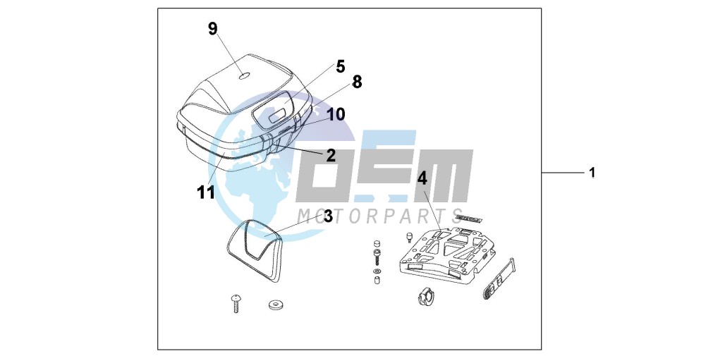 TOP BOX 45L CYCLON BLUE METALLIC