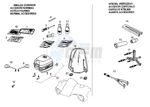 HUNTER - 50 cc drawing WORKSHOP SERVICE TOOLS