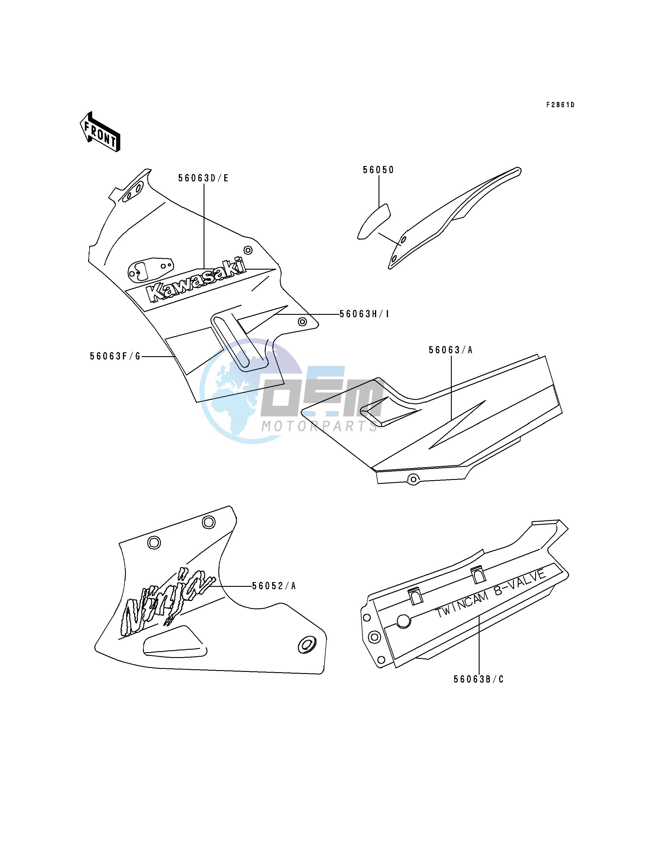 DECALS-- RED- --- EX250-F14- -