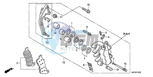 L. FRONT BRAKE CALIPER (CB600FA/FA3)