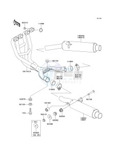 ZX 600E [ZX-6 NINJA ZZR 600] (E10-E13 E13 CAN ONLY) ZZR 600 drawing MUFFLER-- S- -