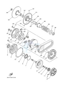 YFM350A YFM35GTXH GRIZZLY 350 2WD (B149) drawing CLUTCH