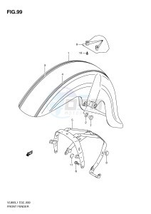 VL800 (E2) VOLUSIA drawing FRONT FENDER (VL800CUEL1 E19)