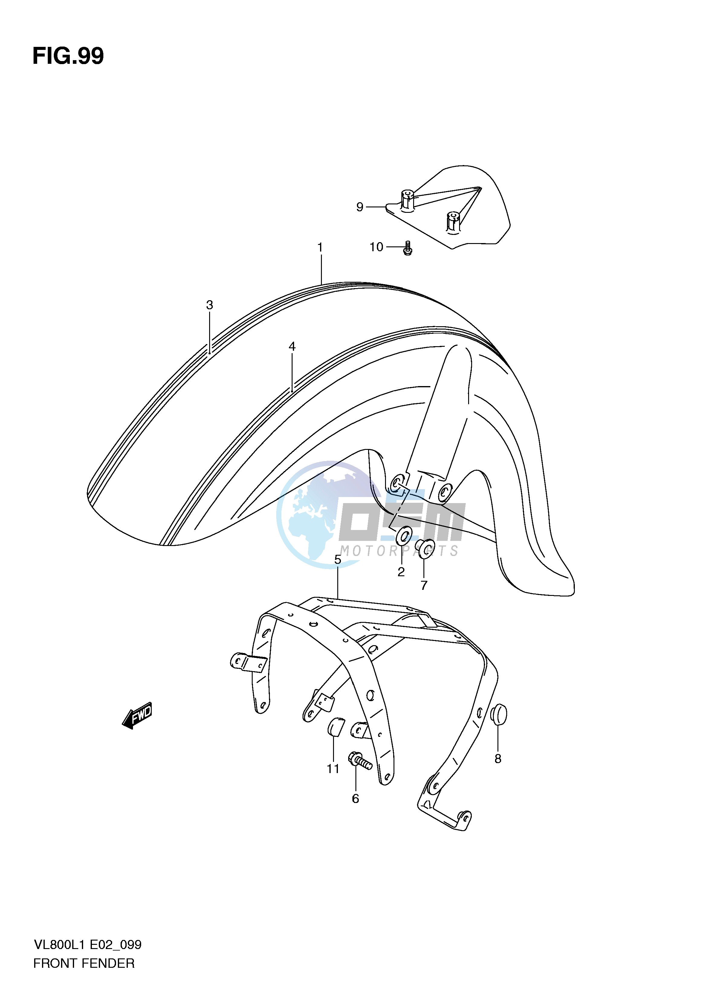 FRONT FENDER (VL800CUEL1 E19)