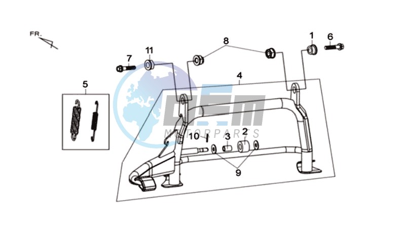 CENTRAL STAND -SIDE STAND- KICKSTARTER PEDAL