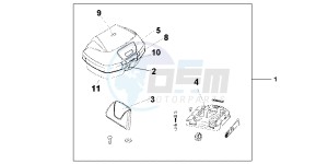 NT700VB drawing TOP BOX 45L CARLENI AN RED