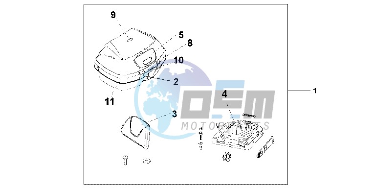 TOP BOX 45L CARLENI AN RED