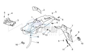 Breva 1200 drawing Rear body - Mudguard