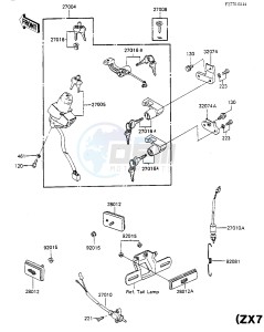 ZX 750 A [GPZ 750] (A1-A2) [GPZ 750] drawing IGNITION SWITCH_LOCKS_REFLECTORS -- ZX750-A1- -